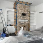 spraying fireplace before